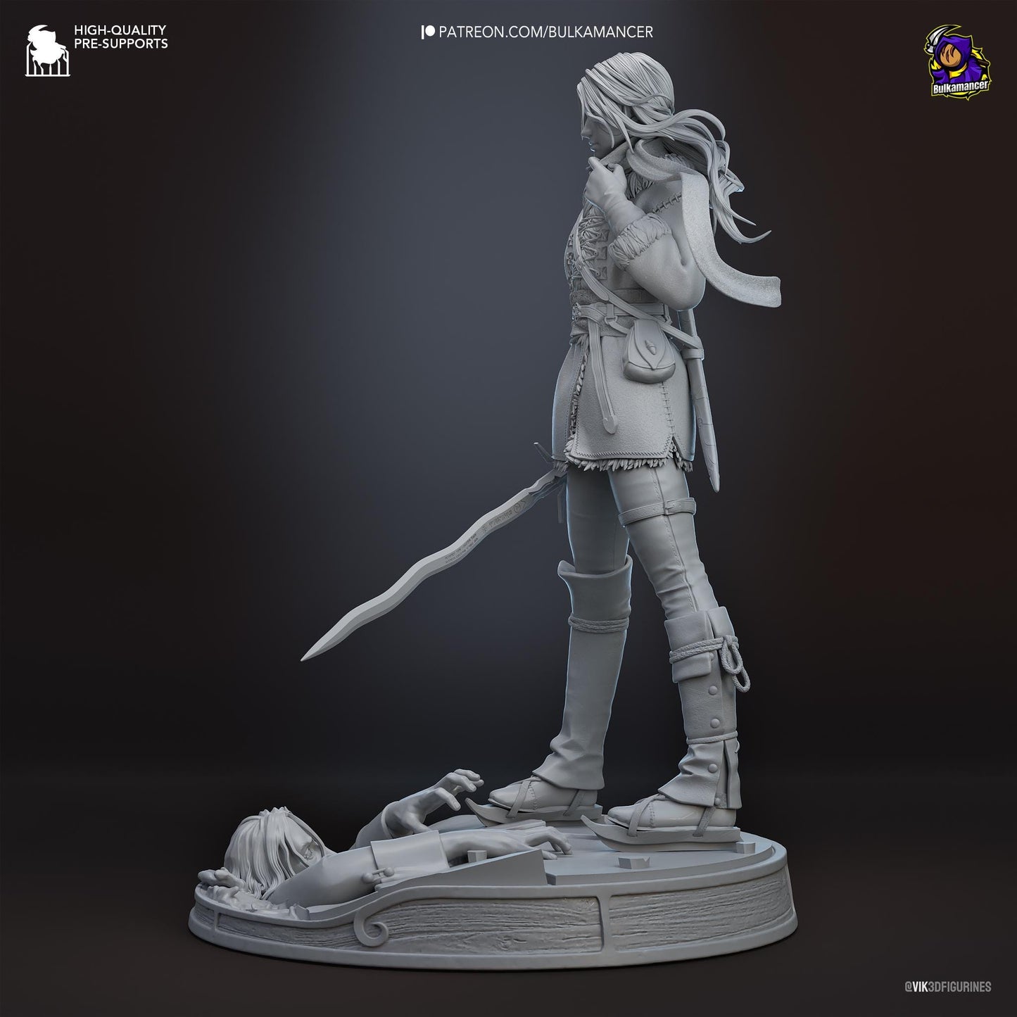 Ciri 3D Printed Resin Figurine | 8k Garage Kit [By Bulkamancer] UNPAINTED!