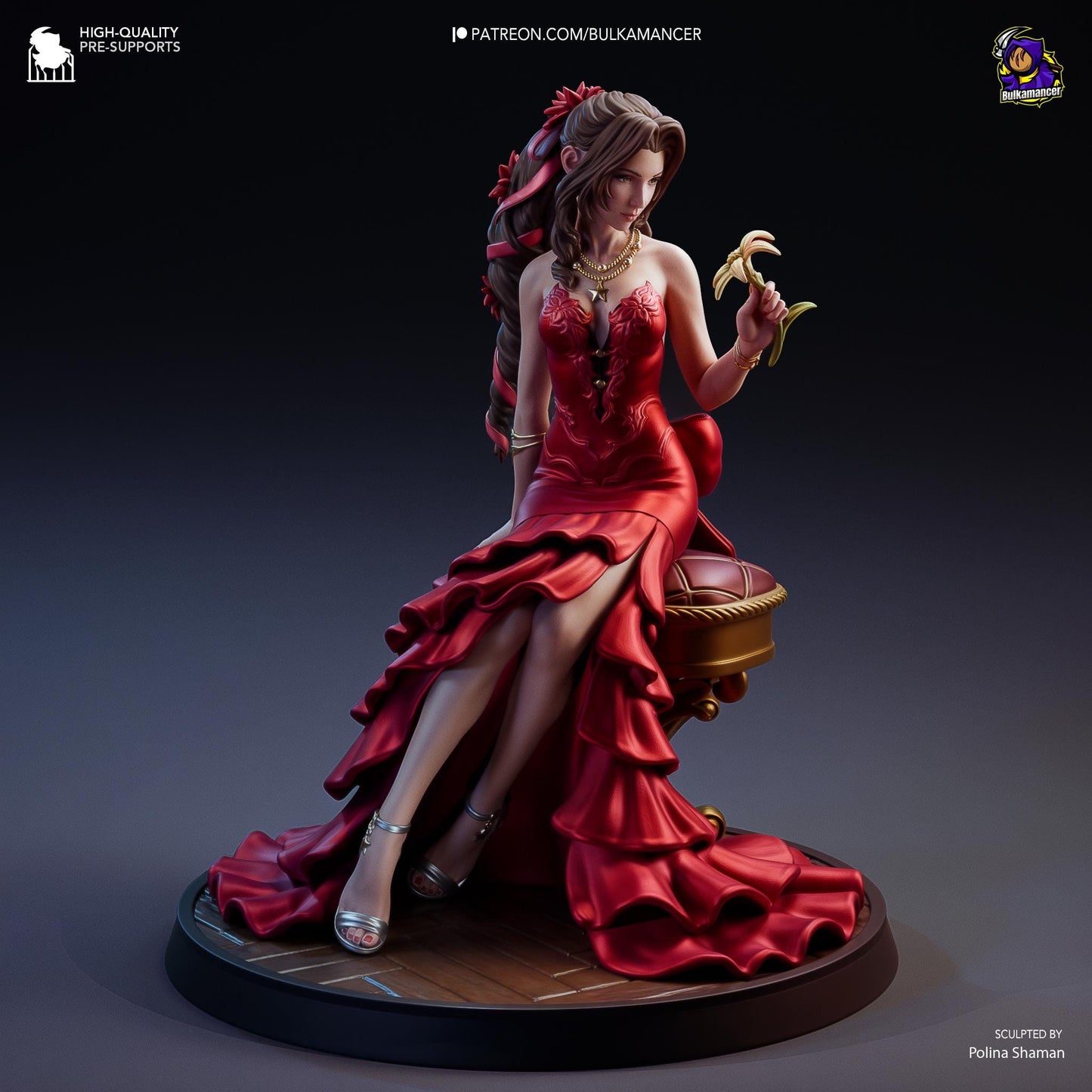 Aerith 3D Printed Resin Figurine | 8k Garage Kit [By Bulkamancer] UNPAINTED!