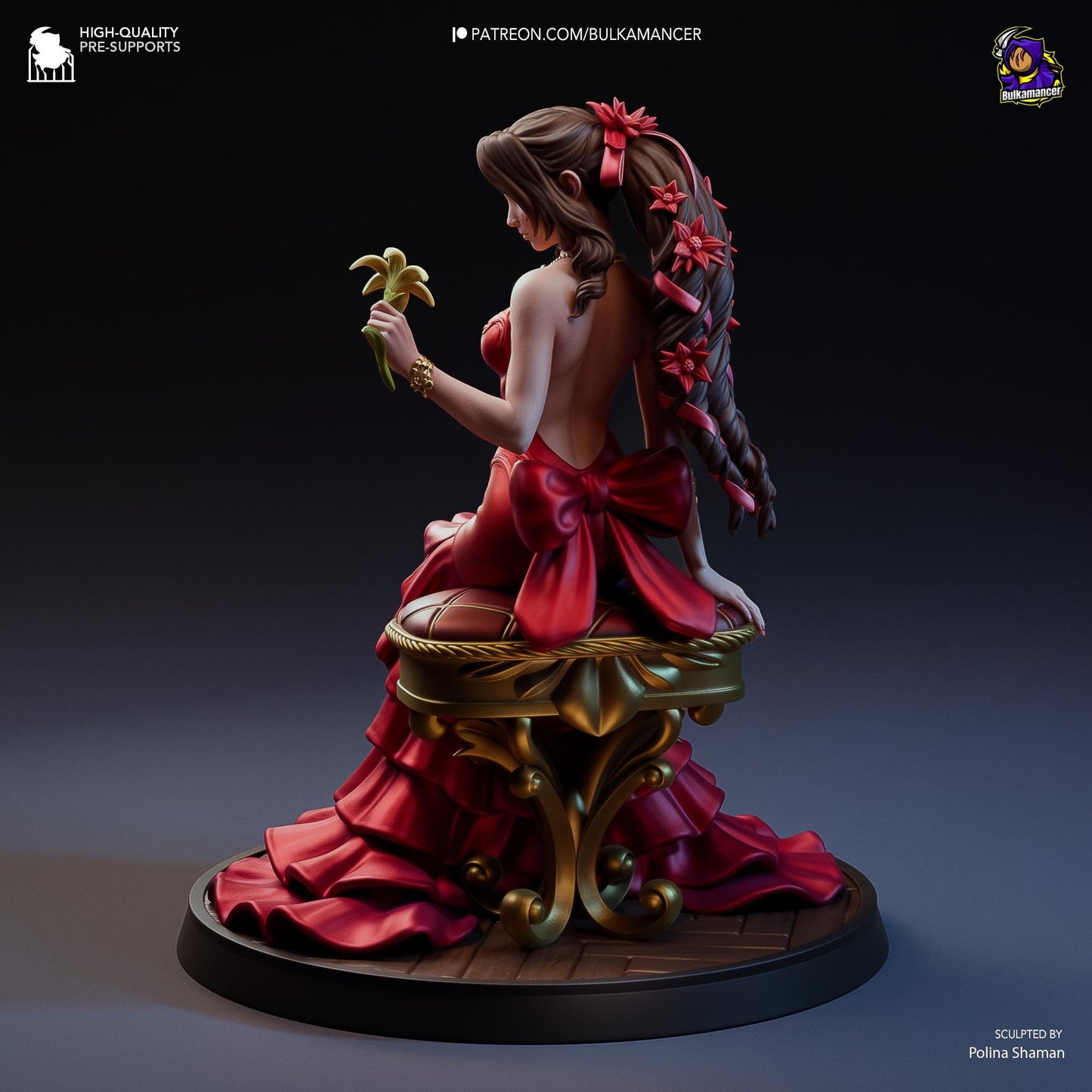 Aerith 3D Printed Resin Figurine | 8k Garage Kit [By Bulkamancer] UNPAINTED!