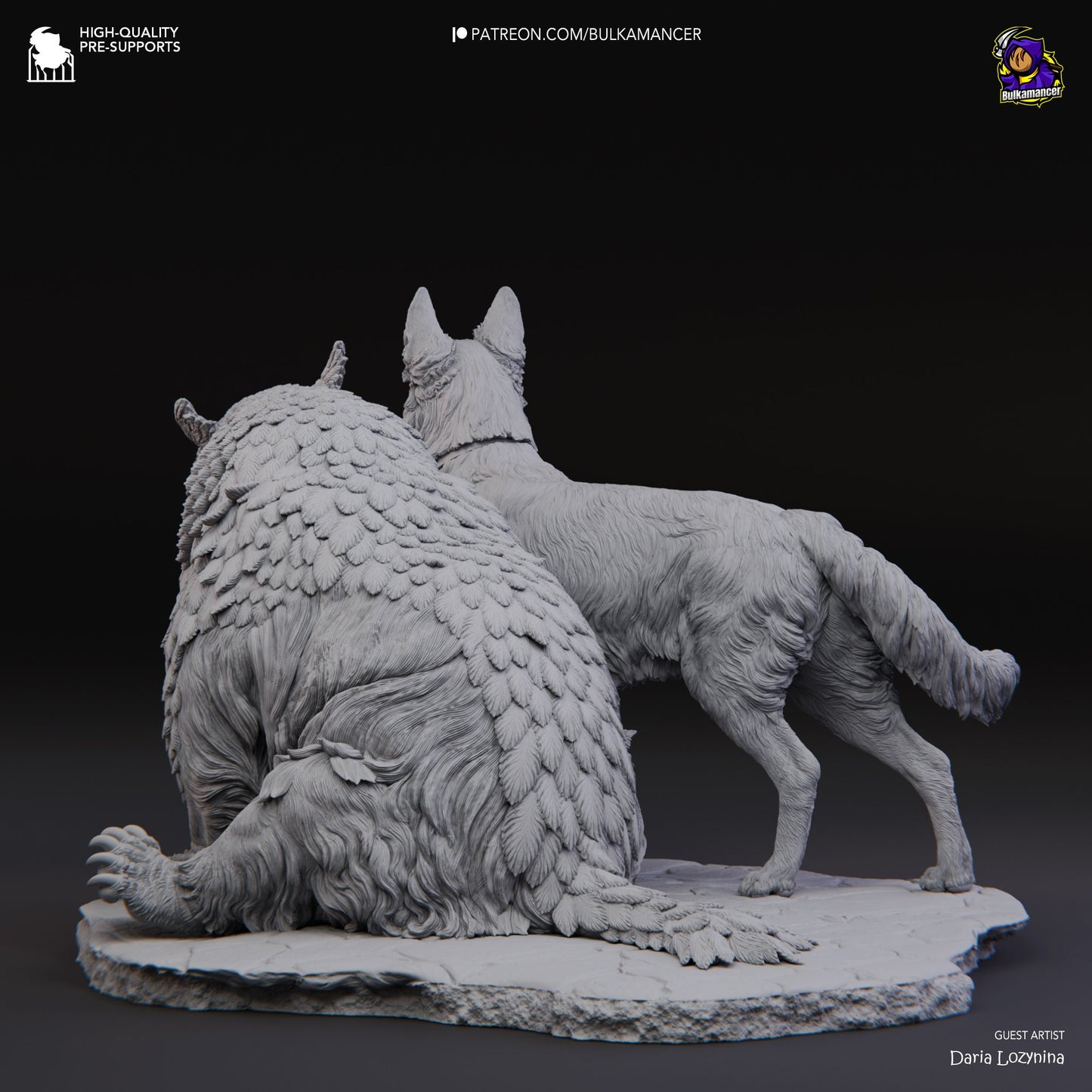 Scratch and Owlbear 3D Printed Resin Figurine | 8k Garage Kit [By Bulkamancer] UNPAINTED!