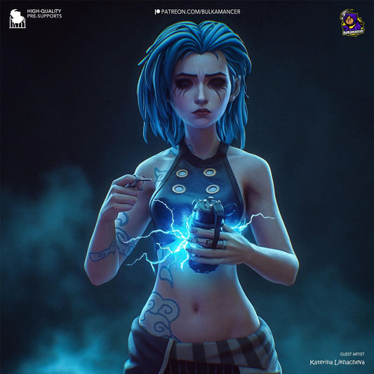 Jinx 3D Printed Resin Figurine | 8k Garage Kit [By Bulkamancer] UNPAINTED!