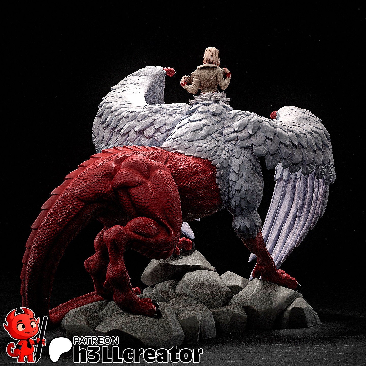 Dragon Lady 3D Printed Resin Figurine | 8k Garage Kit [By h3LLCreator] UNPAINTED!