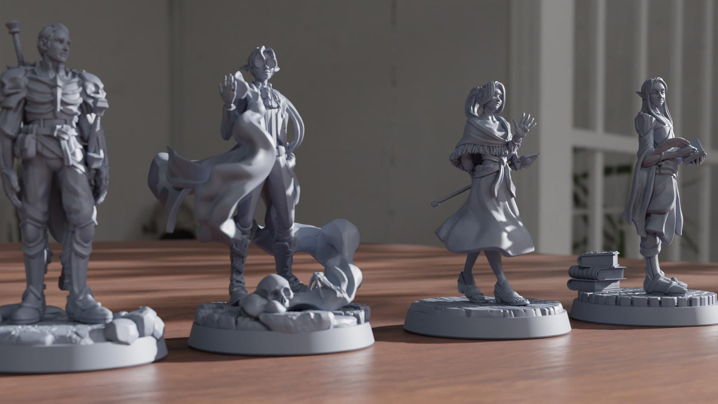 DnD Miniatures: Adventurer Pack 1  | 8k 3D Print Resin | [By Awkward Penguin's Minis] UNPAINTED