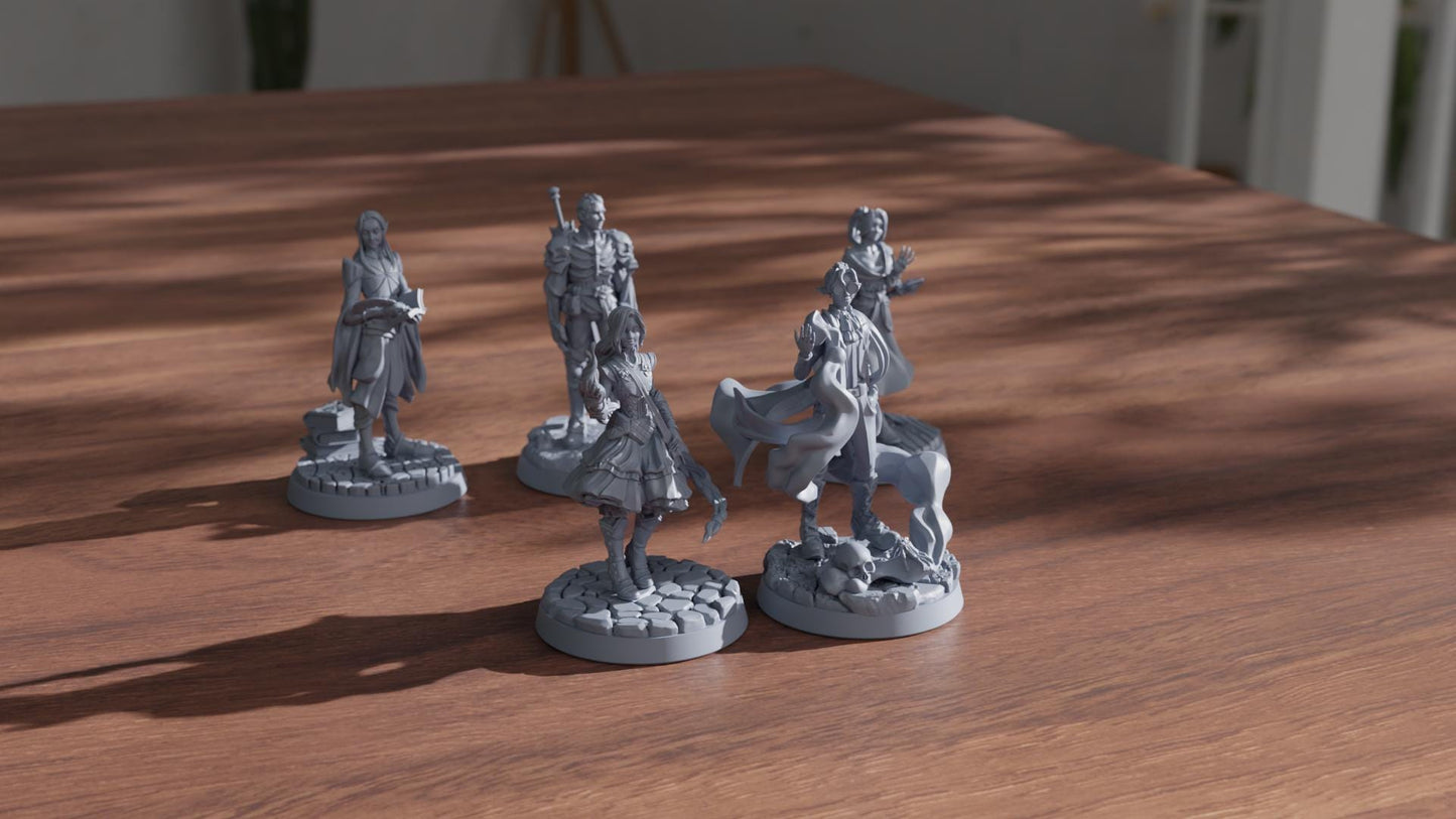 DnD Miniatures: Adventurer Pack 1  | 8k 3D Print Resin | [By Awkward Penguin's Minis] UNPAINTED