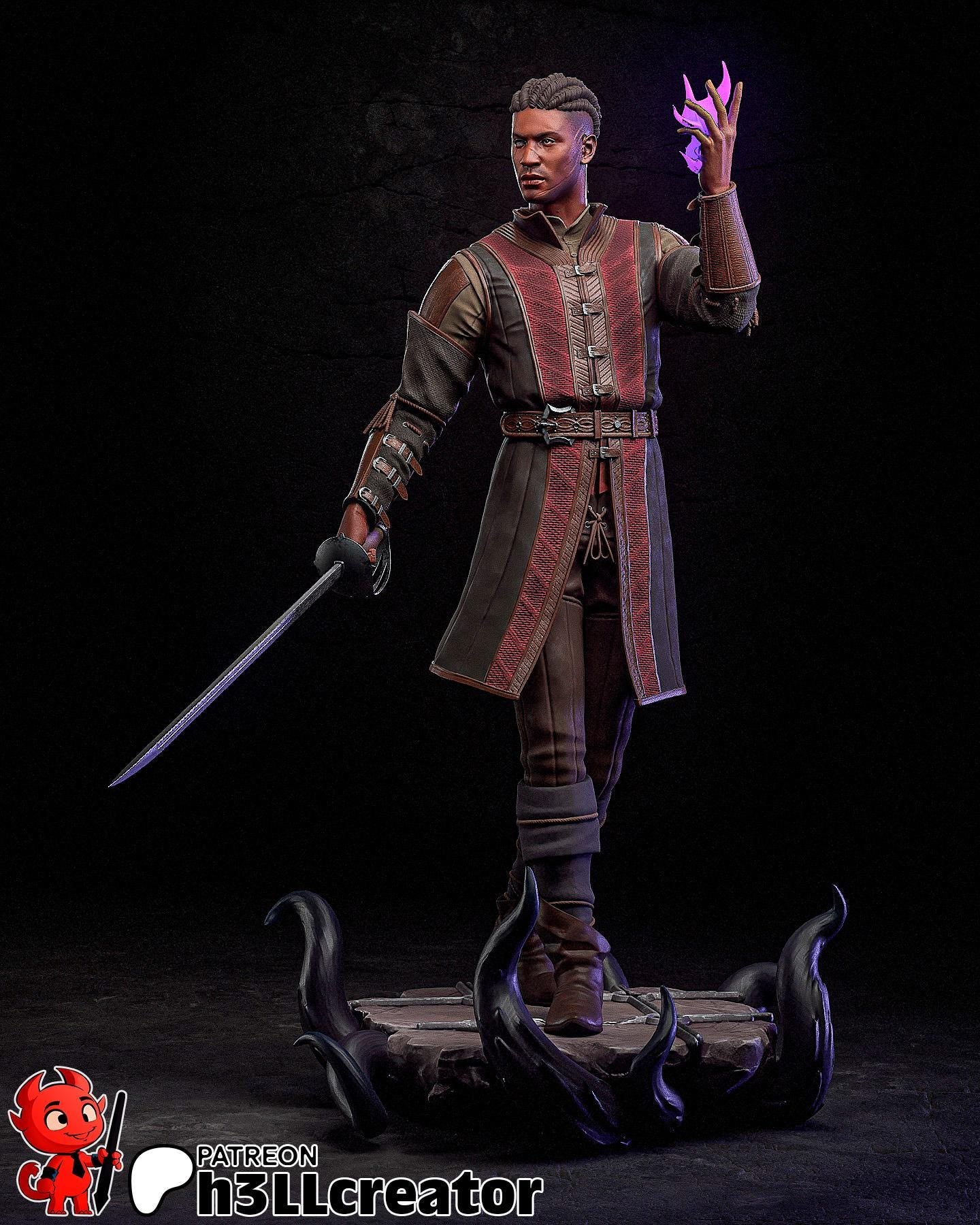 Wyll 3D Printed Resin Figurine | 8k Garage Kit [By H3LLCreator] UNPAINTED!
