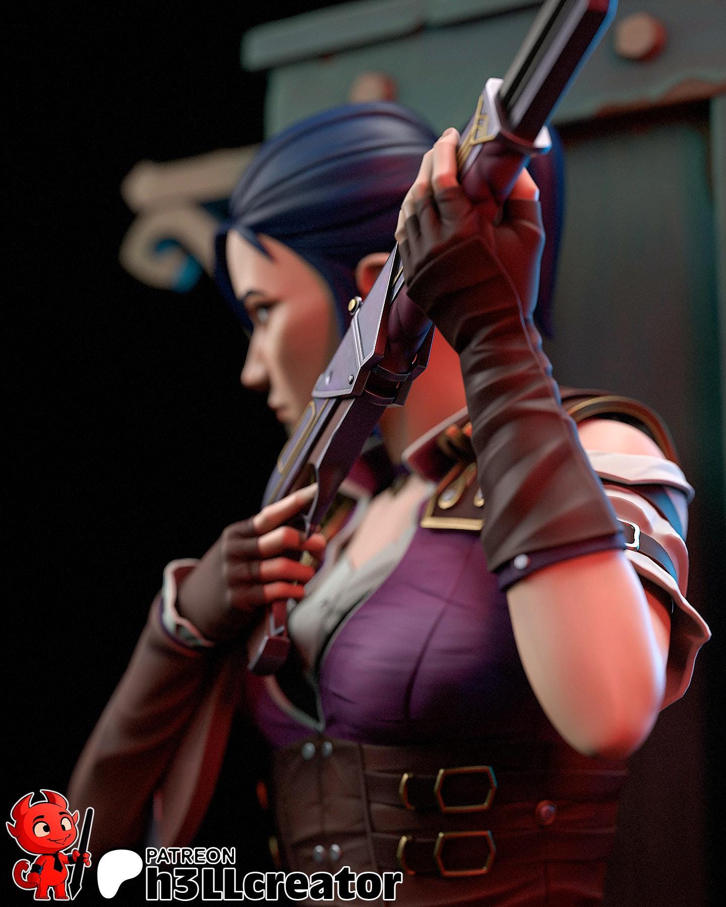 Caitlyn 3D Printed Resin Figurine | 8k Garage Kit [By H3LLCreator] UNPAINTED!