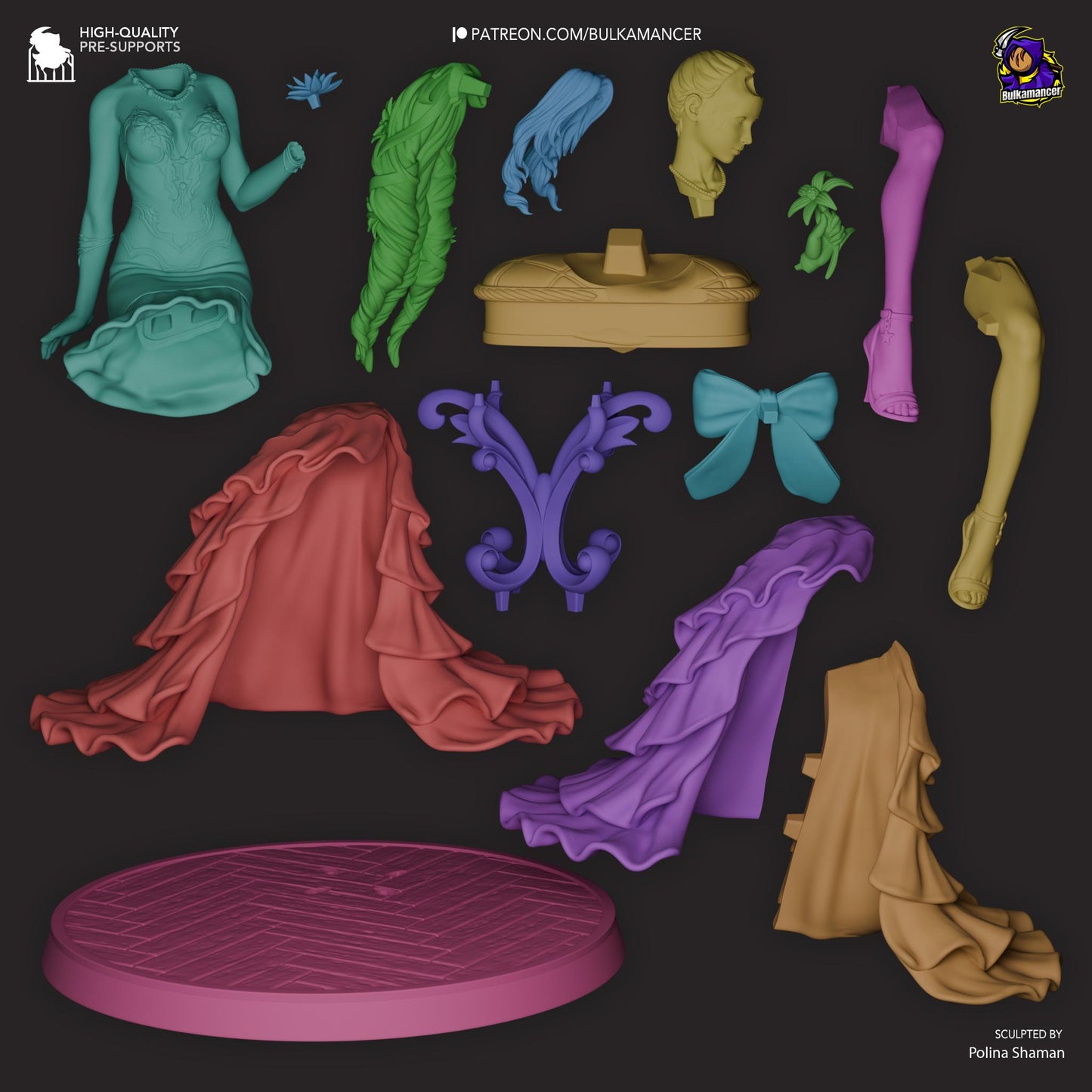 Aerith 3D Printed Resin Figurine | 8k Garage Kit [By Bulkamancer] UNPAINTED!