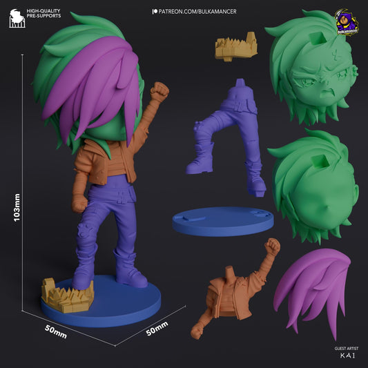 Chibi Vi Figurine 3D Print | 8k Resin Garage Kit [By Bulkamancer] UNPAINTED!