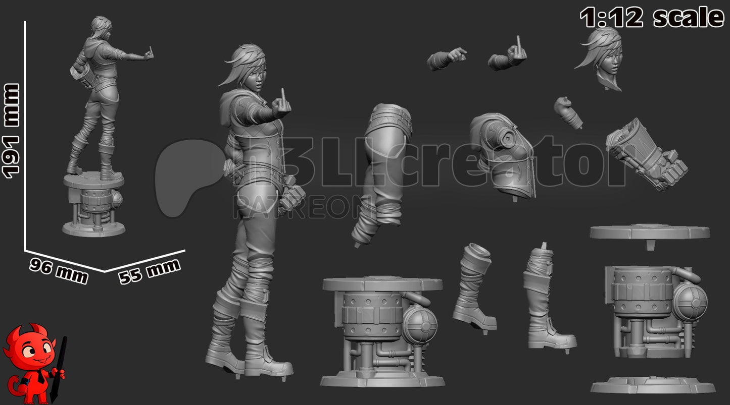 Vi 3D Printed Resin Figurine | 8k Garage Kit [By h3LLCreator] UNPAINTED!