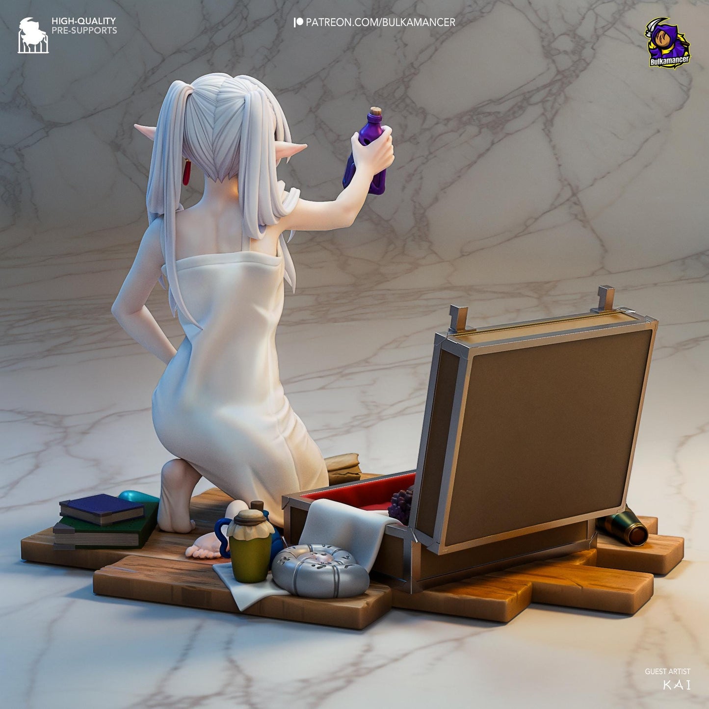 A Mage & Her Potions 3D Printed Resin Figurine | 8k Garage Kit [By Bulkamancer] UNPAINTED!