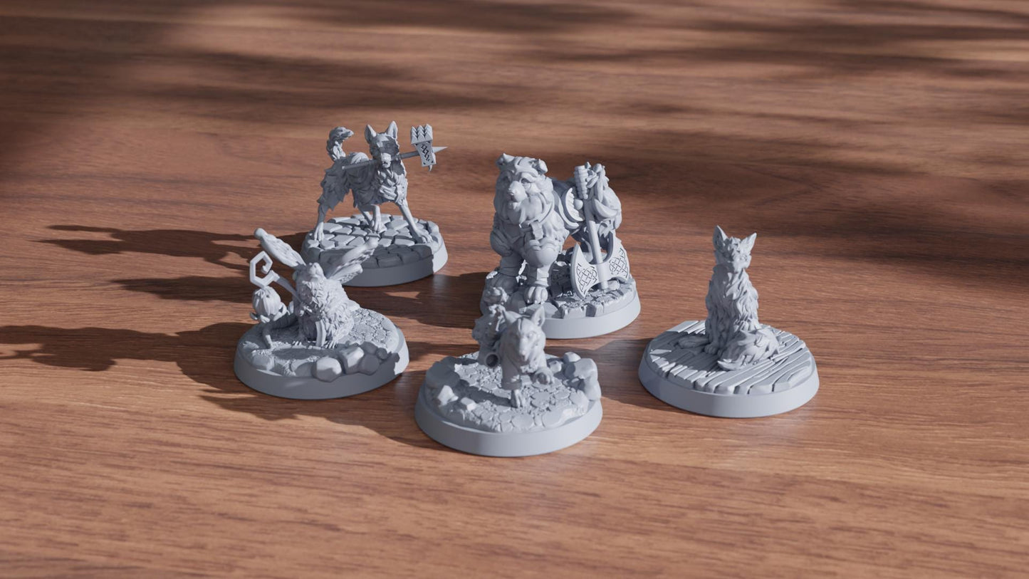 DnD Miniatures Pet Pack 1  | 8k 3D Print Resin | [By Awkward Penguin's Minis] UNPAINTED