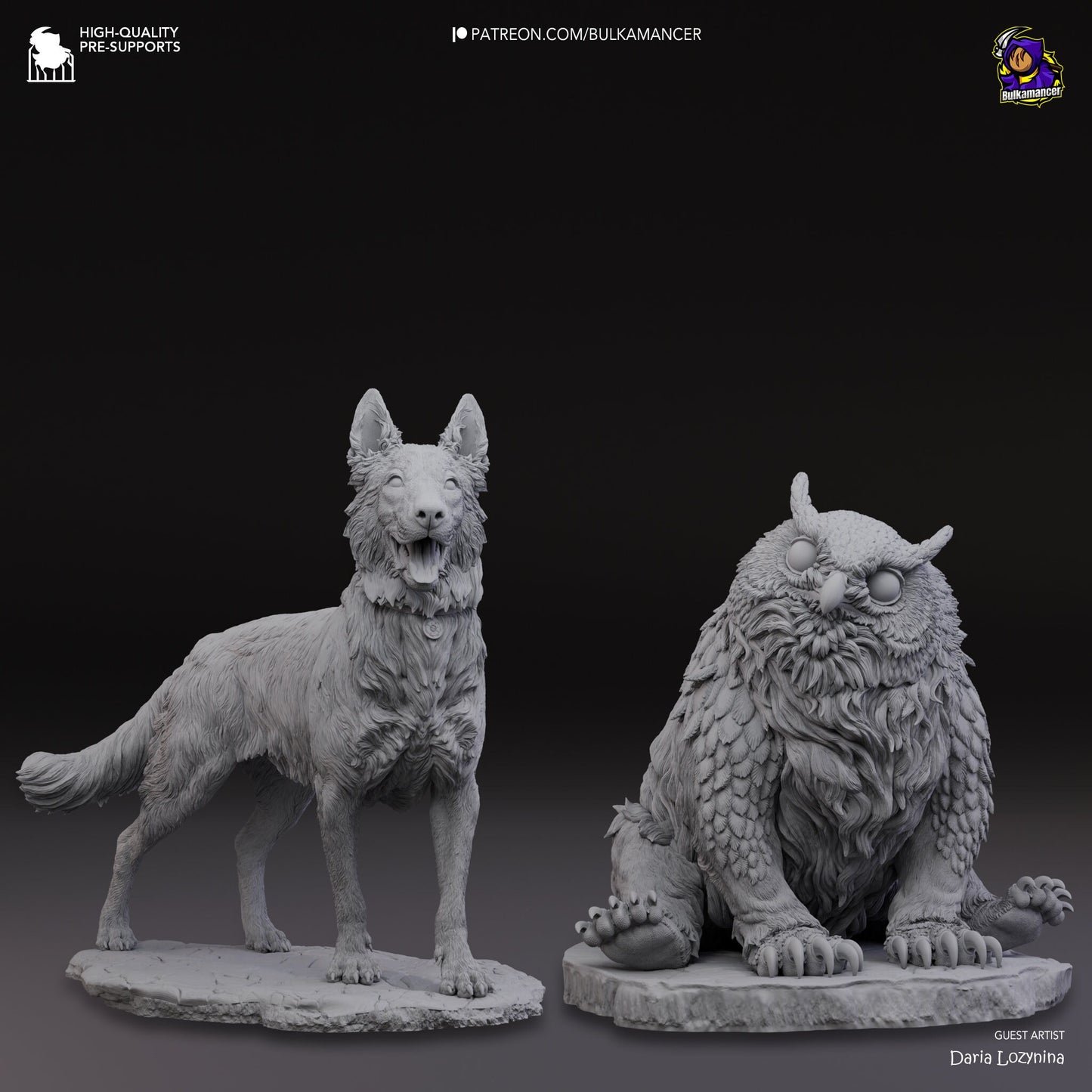 Scratch and Owlbear 3D Printed Resin Figurine | 8k Garage Kit [By Bulkamancer] UNPAINTED!