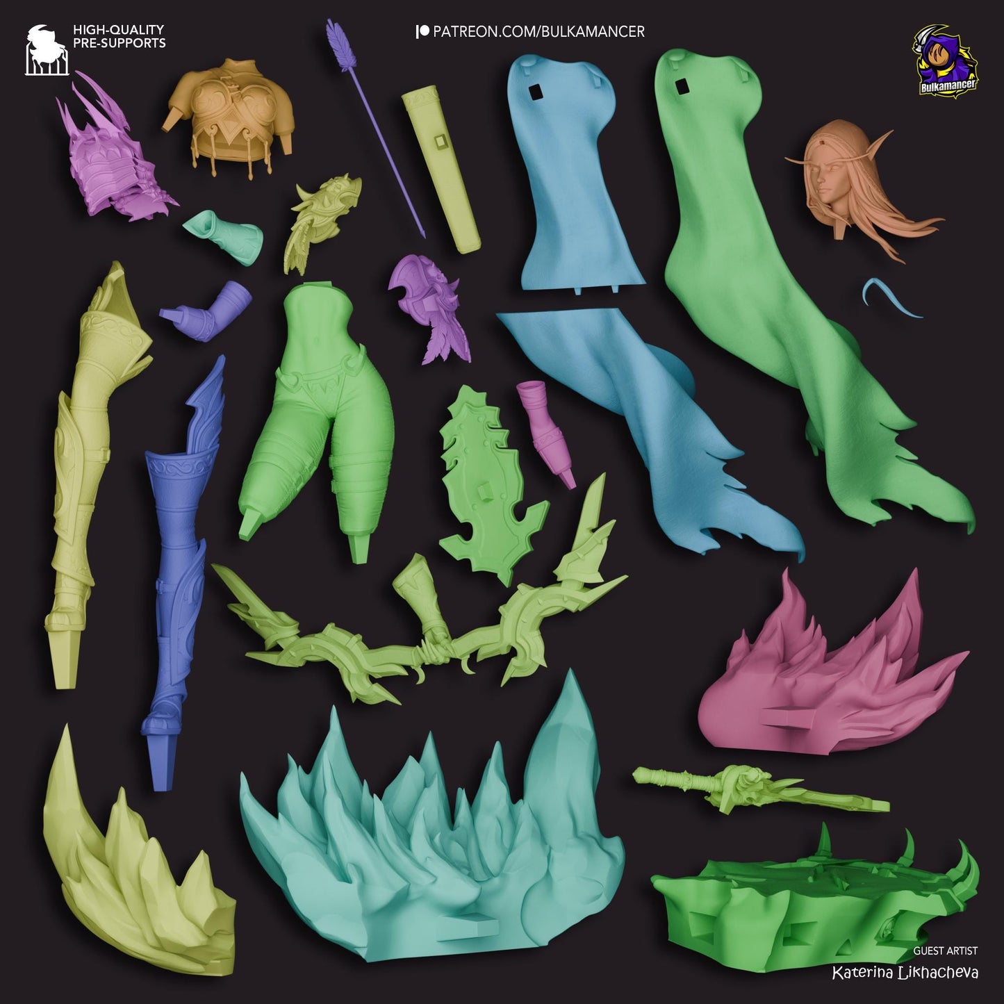 Sylvanas 3D Printed Resin Figurine | 8k Garage Kit [By Bulkamancer] UNPAINTED!