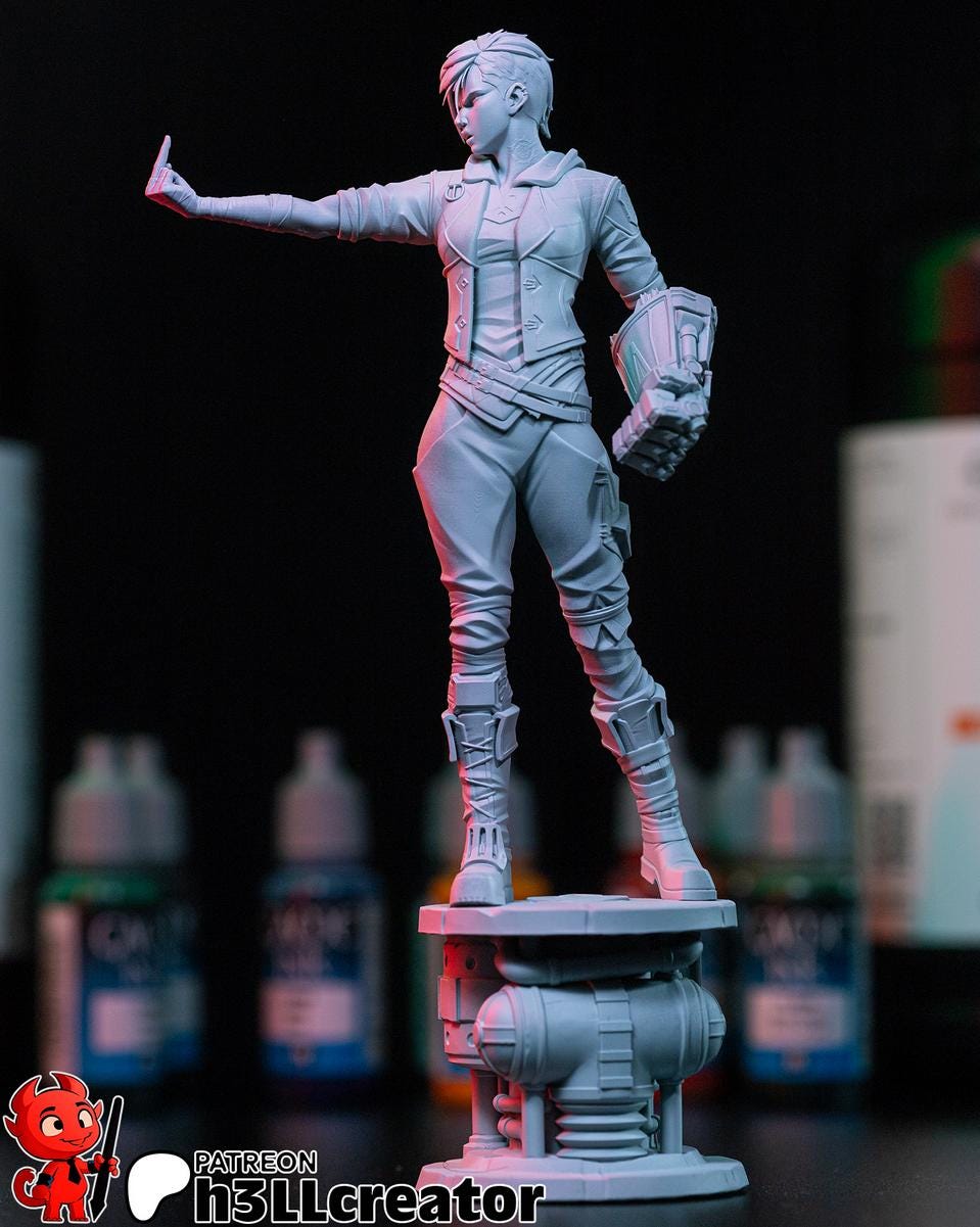 Vi 3D Printed Resin Figurine | 8k Garage Kit [By h3LLCreator] UNPAINTED!