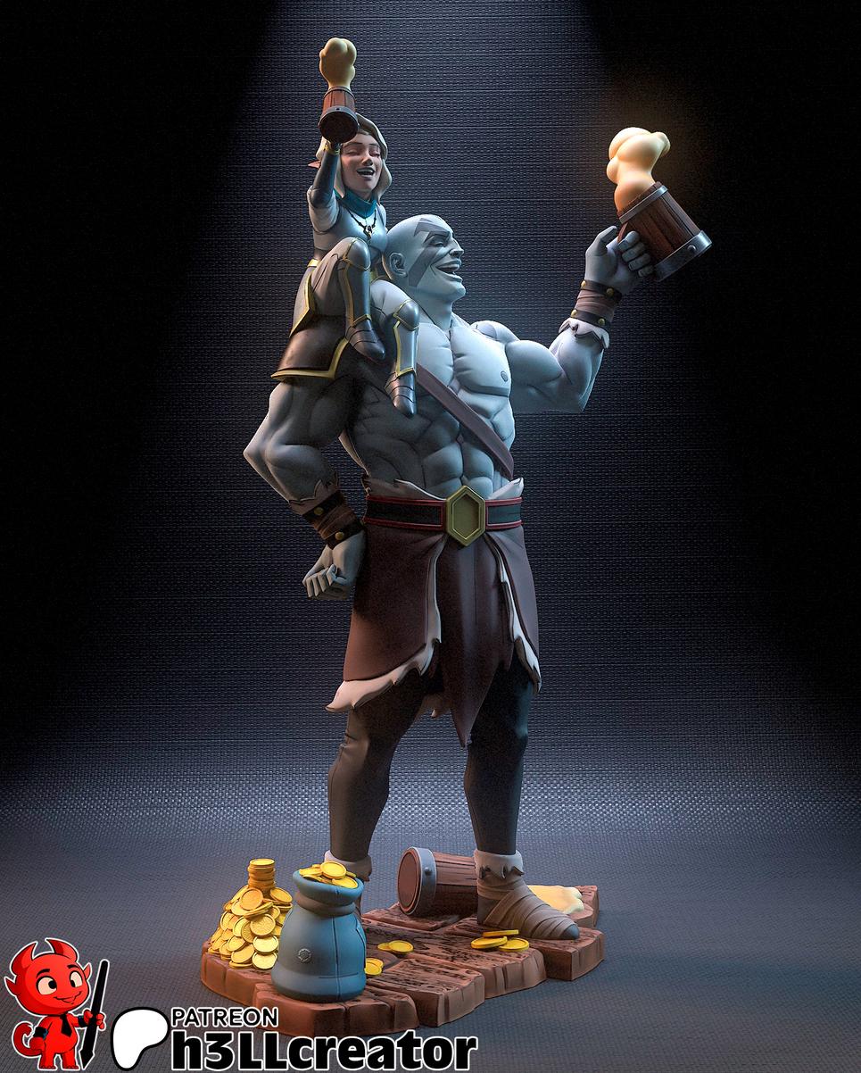 Grog And Pike 3D Printed Resin Figurine | 8k Garage Kit [By h3LLCreator] UNPAINTED!