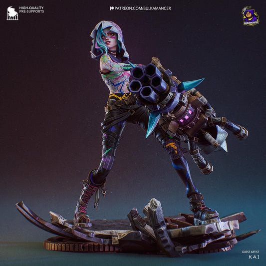 Jinx 3D Printed Resin Figurine | 8k Garage Kit [By Bulkamancer] UNPAINTED!