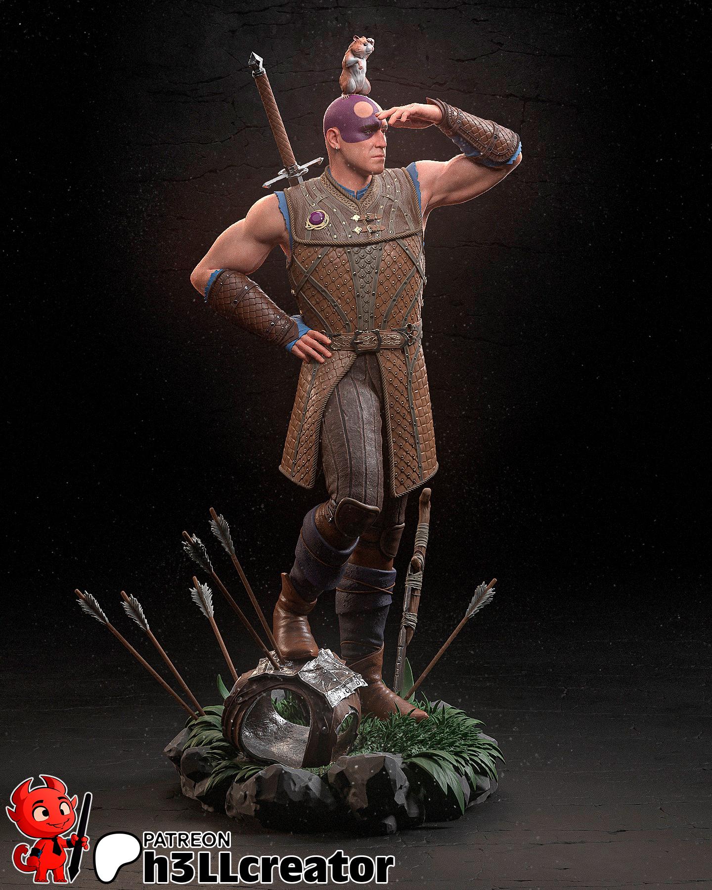 Minsc 3D Printed Resin Figurine | 8k Garage Kit [By h3llCreator] UNPAINTED!