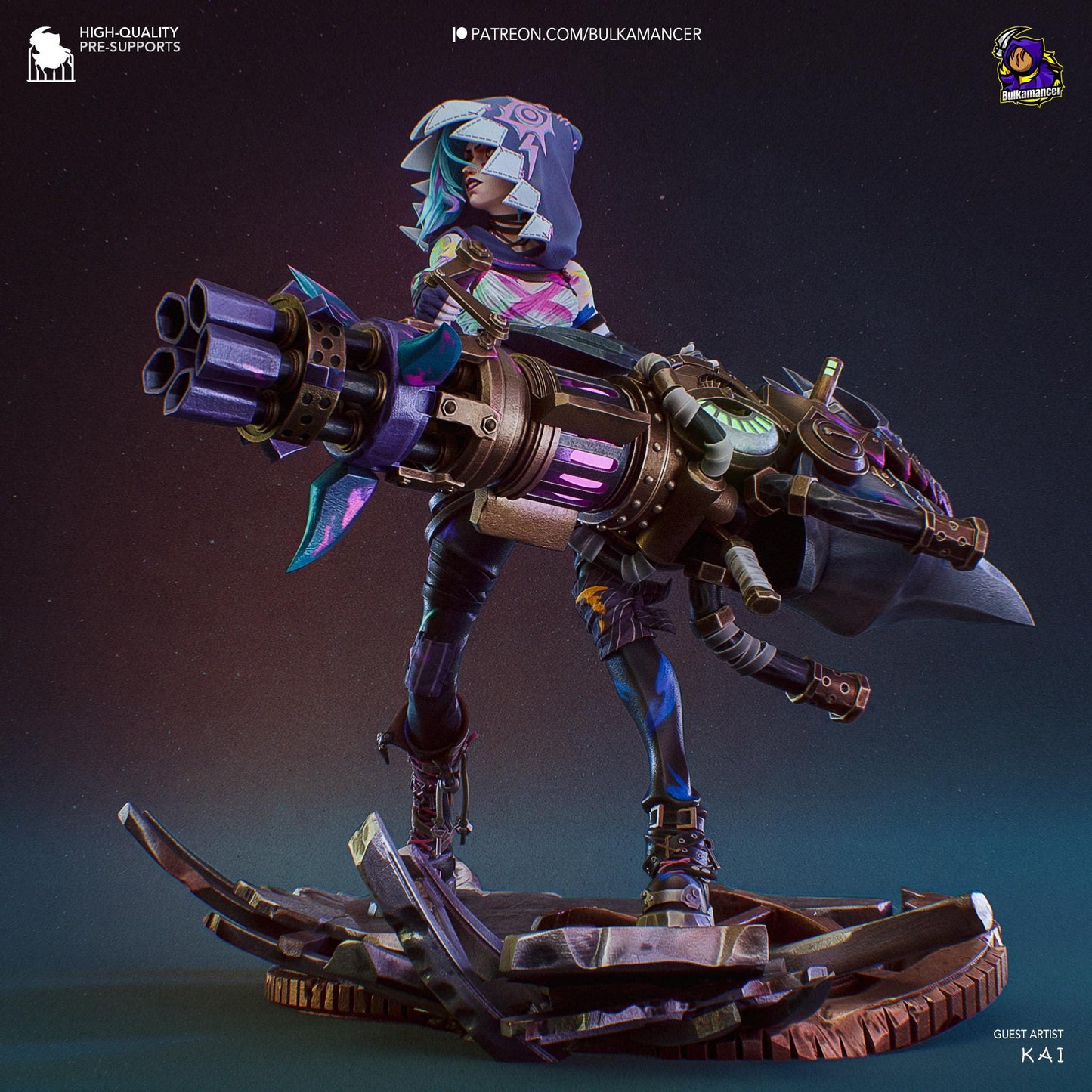 Vi & Jinx Diorama 3D Printed Resin Figurine | 8k Garage Kit [By Bulkamancer] UNPAINTED!