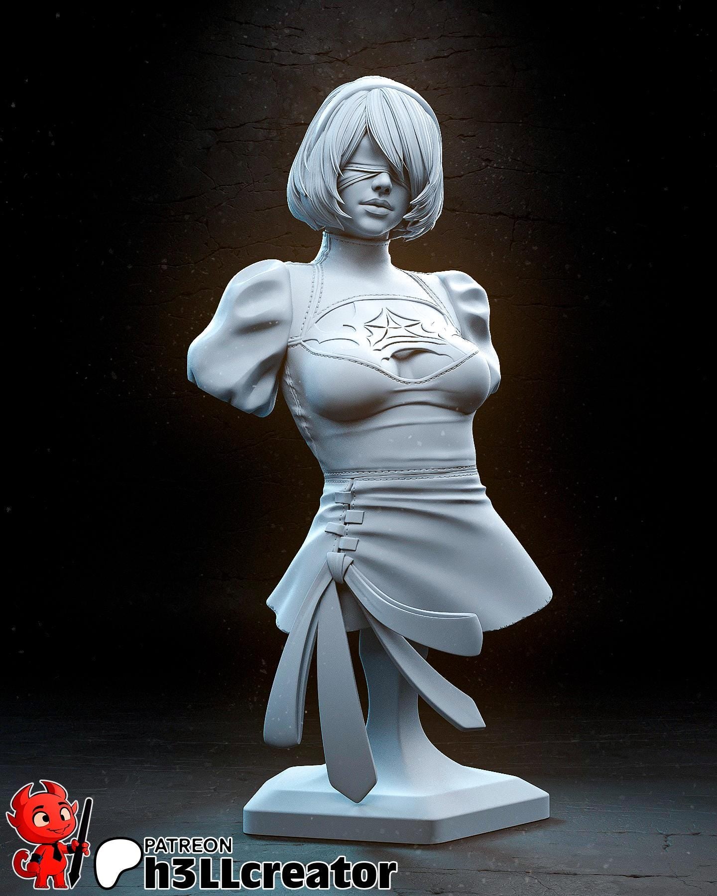 2B 3D Printed Resin Figurine | 8k Garage Kit [By h3LLCreator] UNPAINTED!