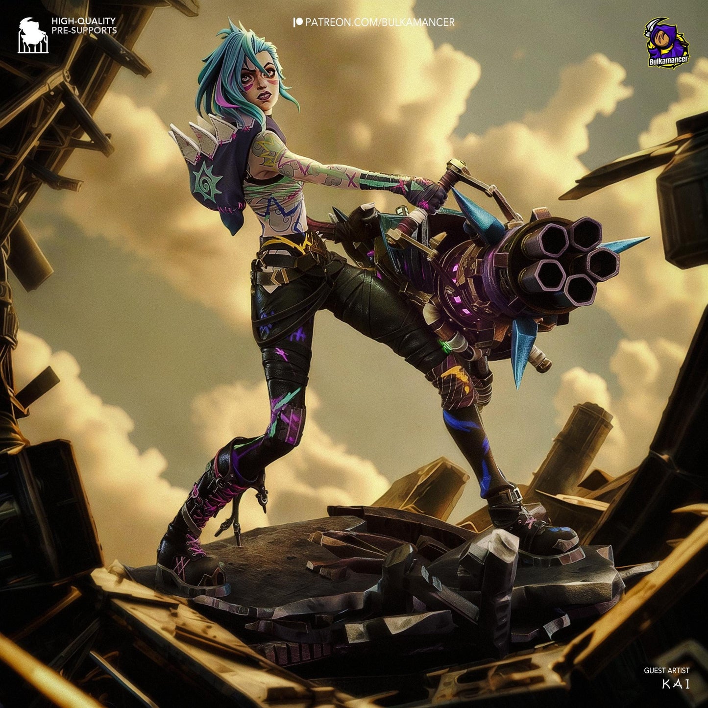 Jinx 3D Printed Resin Figurine | 8k Garage Kit [By Bulkamancer] UNPAINTED!