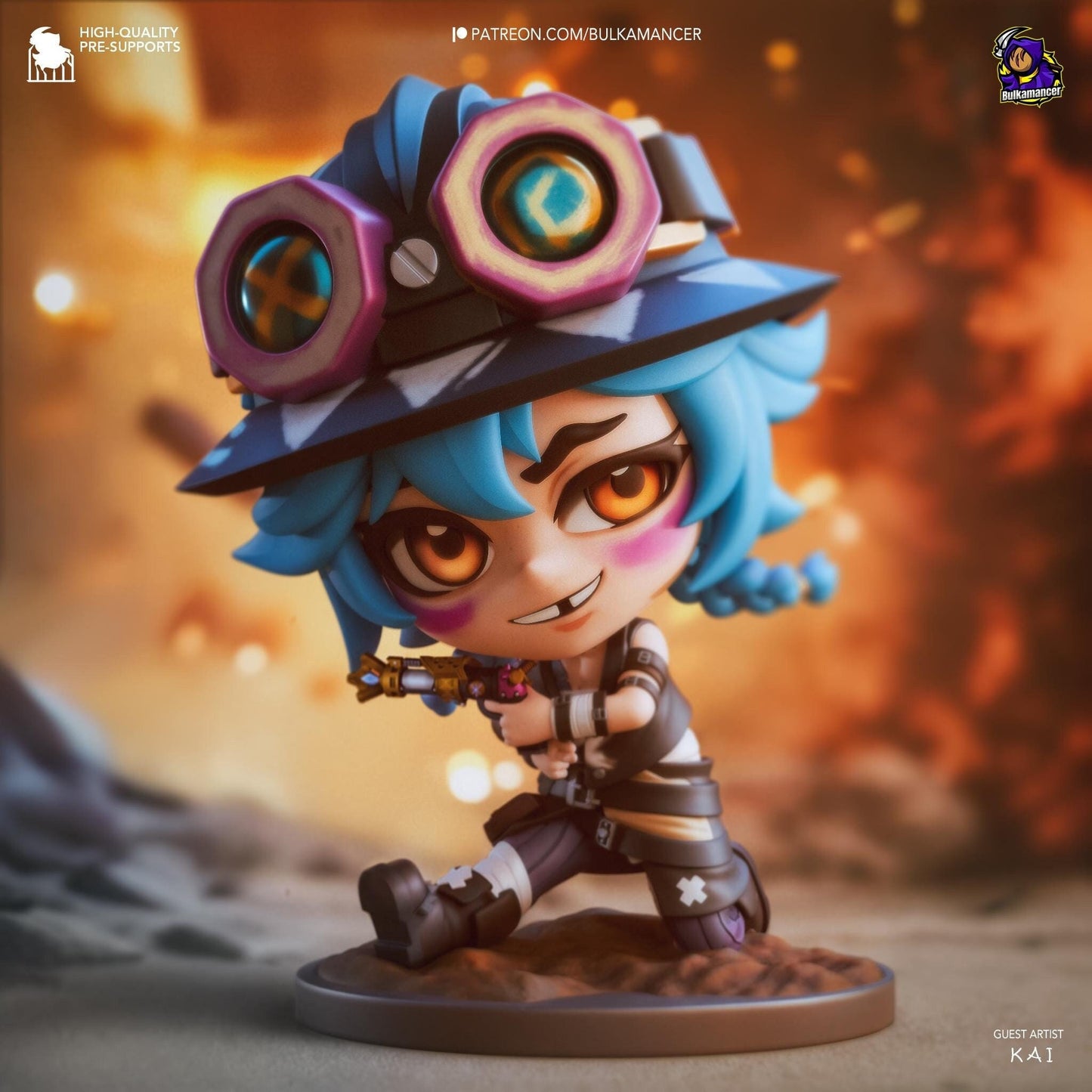 Chibi Isha 3D Printed Resin Figurine | 8k Garage Kit [By Bulkamancer] *UNPAINTED!*