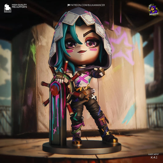 Chibi Jinx Figurine 3D Print | 8k Resin Garage Kit [By Bulkamancer] UNPAINTED!