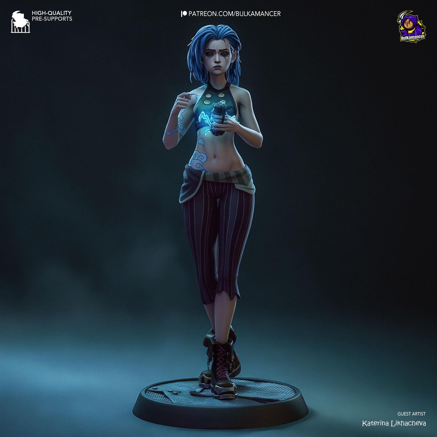 Jinx 3D Printed Resin Figurine | 8k Garage Kit [By Bulkamancer] UNPAINTED!