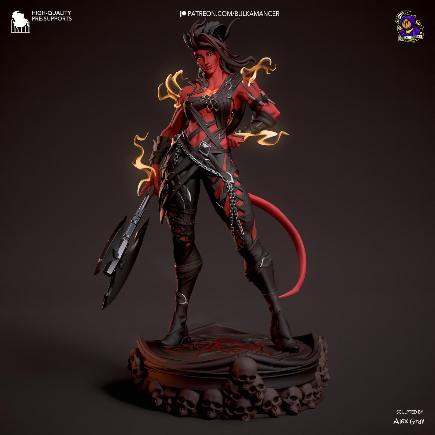 Karlach - Stylized 3D Printed Resin Figurine | 8k Garage Kit [By Bulkamancer] UNPAINTED!
