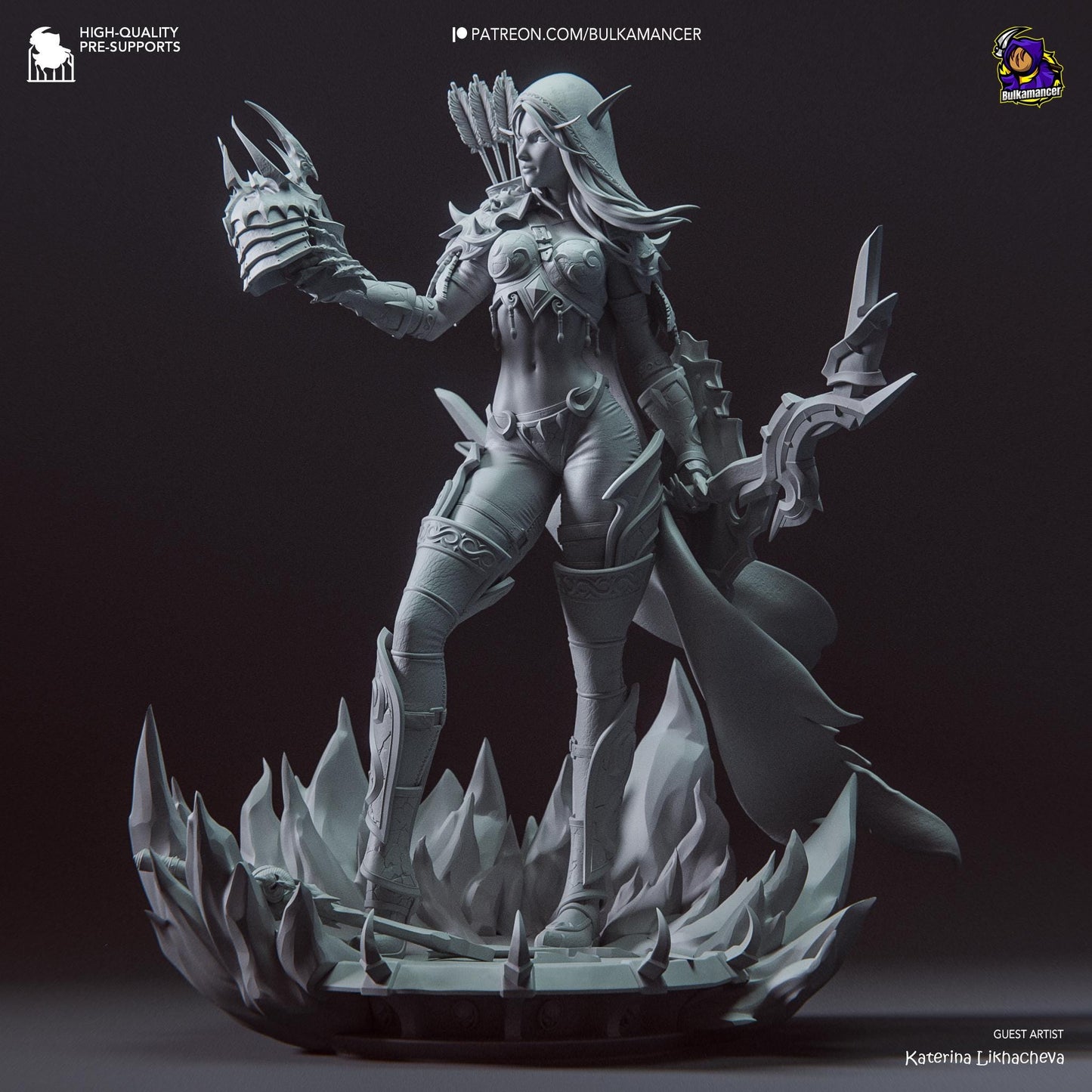 Sylvanas 3D Printed Resin Figurine | 8k Garage Kit [By Bulkamancer] UNPAINTED!