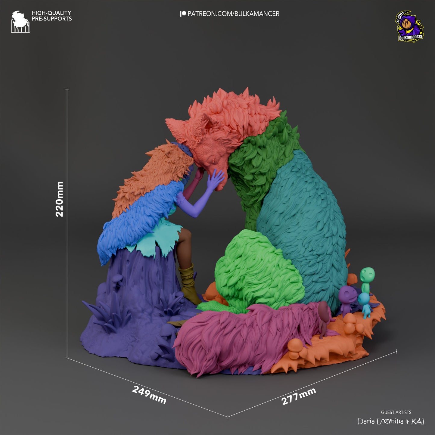 Wolf Princess 3D Printed Resin Figurine | 8k Garage Kit [By Bulkamancer] UNPAINTED!