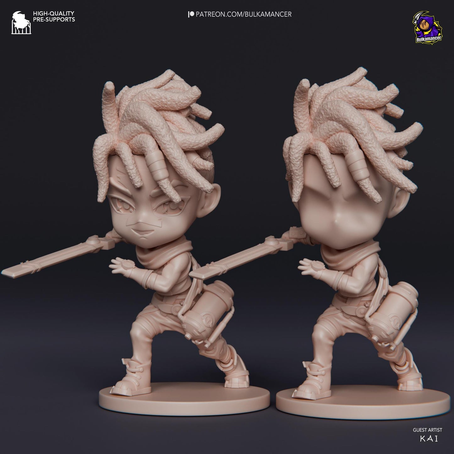 Chibi Ekko Figurine 3D Print | 8k Resin Garage Kit [By Bulkamancer] UNPAINTED!