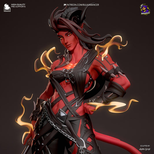 Karlach - Stylized 3D Printed Resin Figurine | 8k Garage Kit [By Bulkamancer] UNPAINTED!