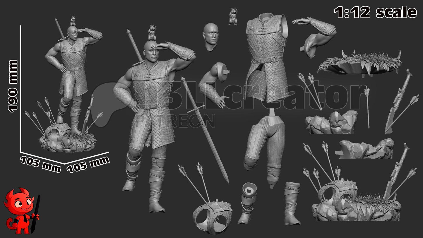 Minsc 3D Printed Resin Figurine | 8k Garage Kit [By h3llCreator] UNPAINTED!